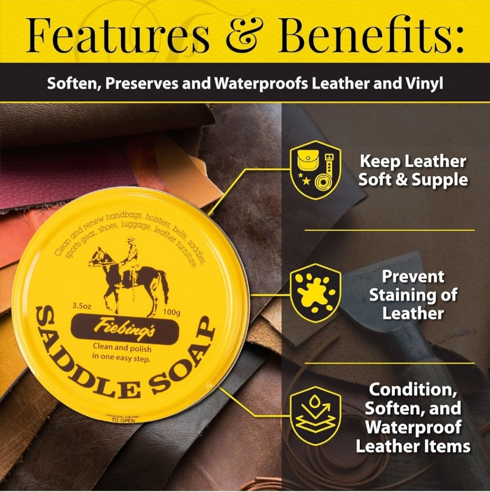 Fiebing's Yellow Saddle Soap one 3.5 ounce tin - Picture 2 of 7